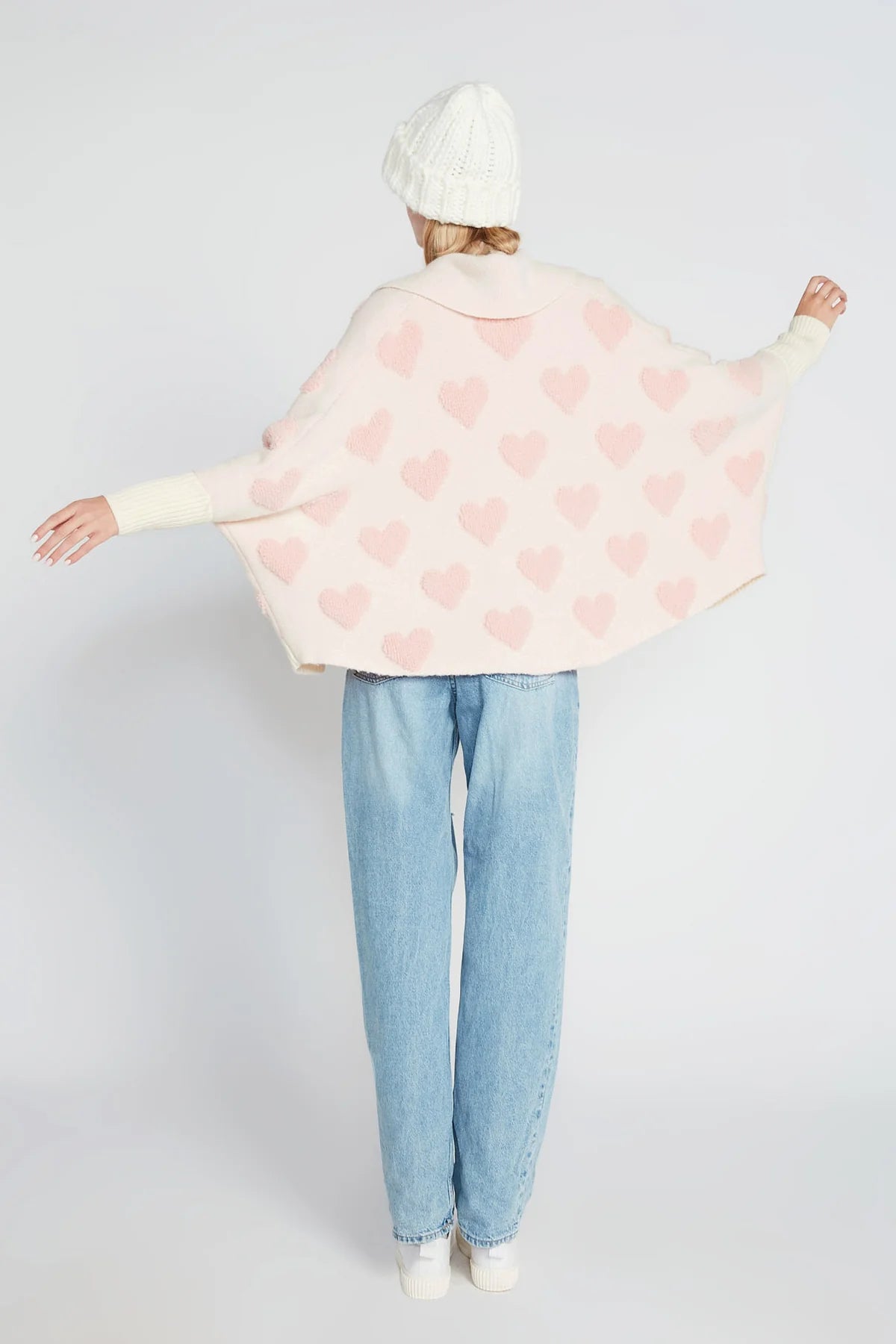 Heart Sherpa Cape Cardigan
