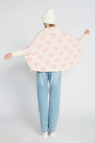 Heart Sherpa Cape Cardigan