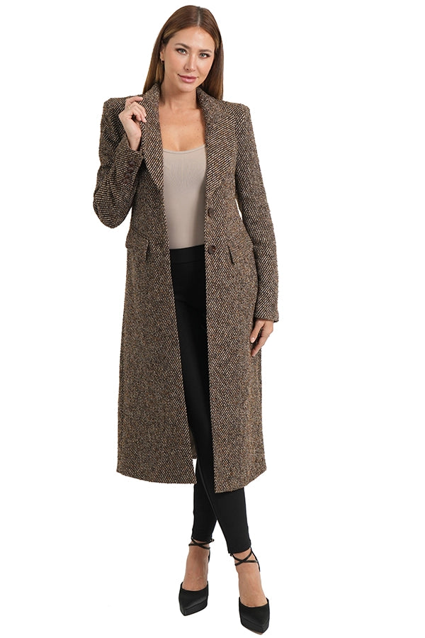 Elinor Long Tweed Coat
