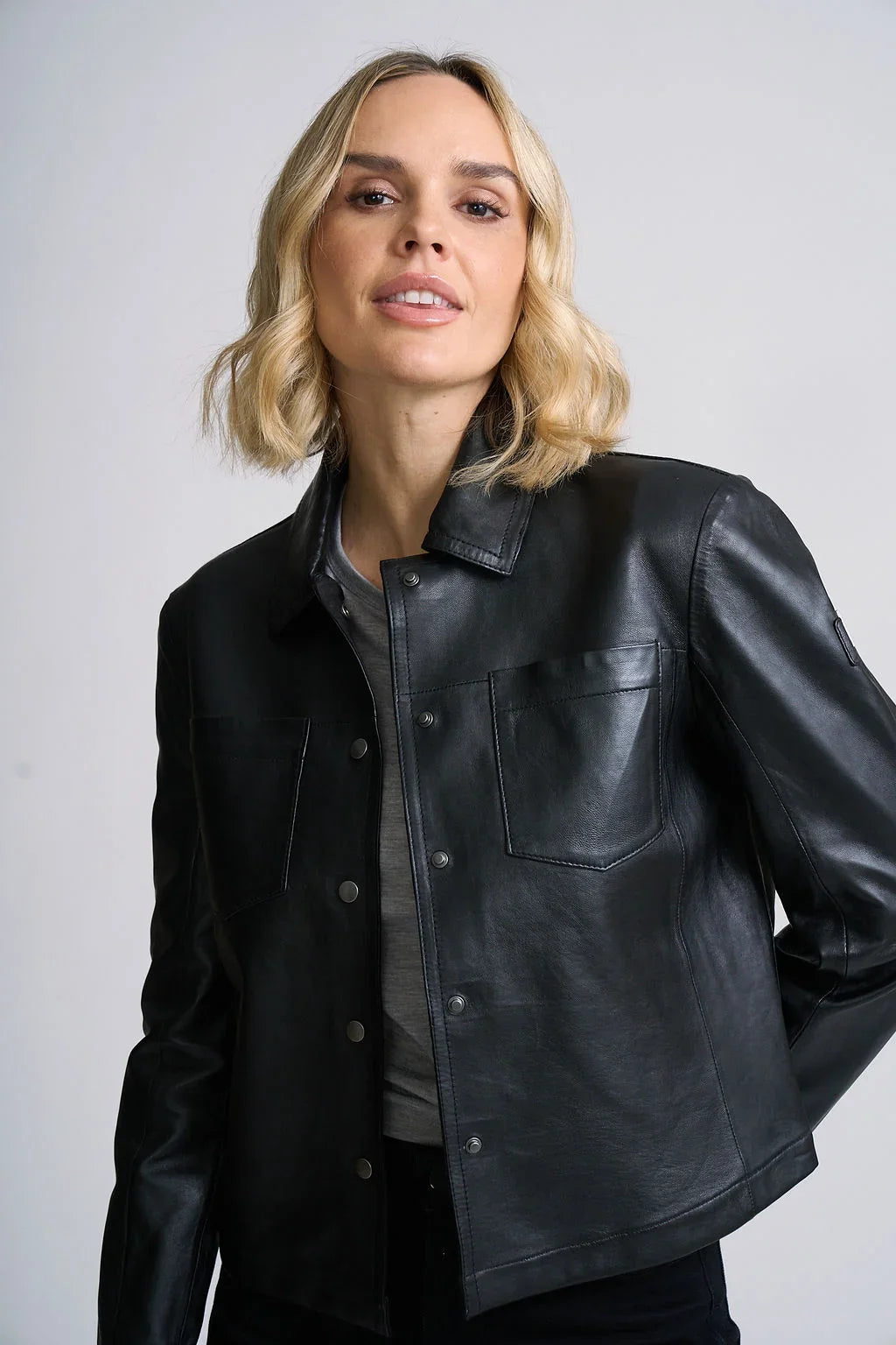 Leather Shirt Jacket