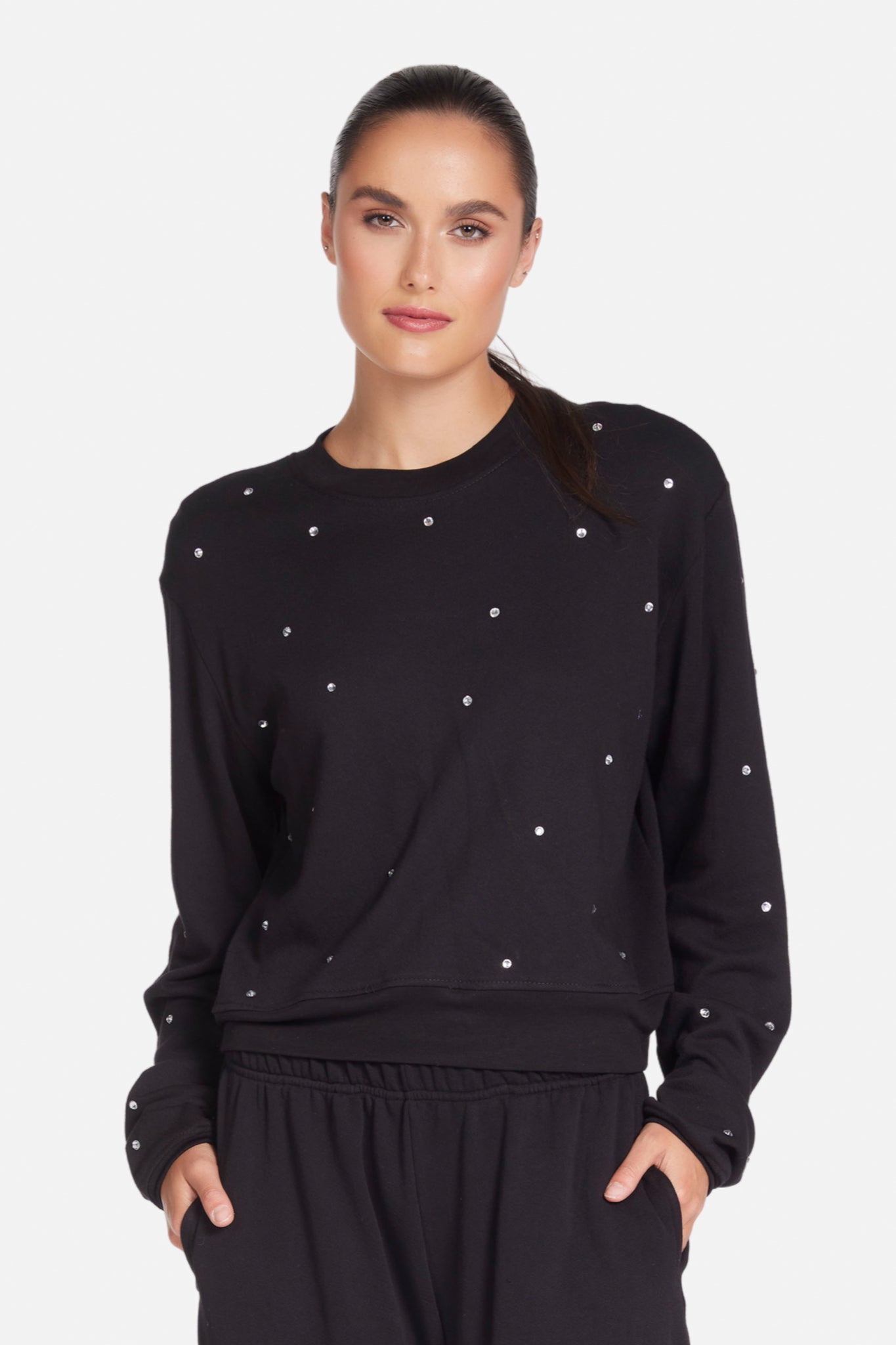 Exon Crop Sweatshirt with Crystals