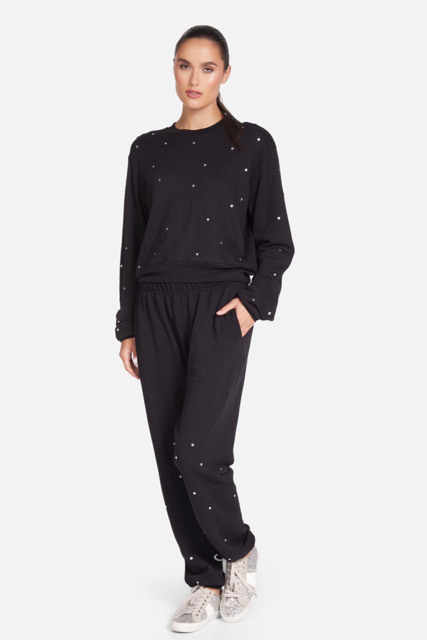 Exon Crop Sweatshirt with Crystals