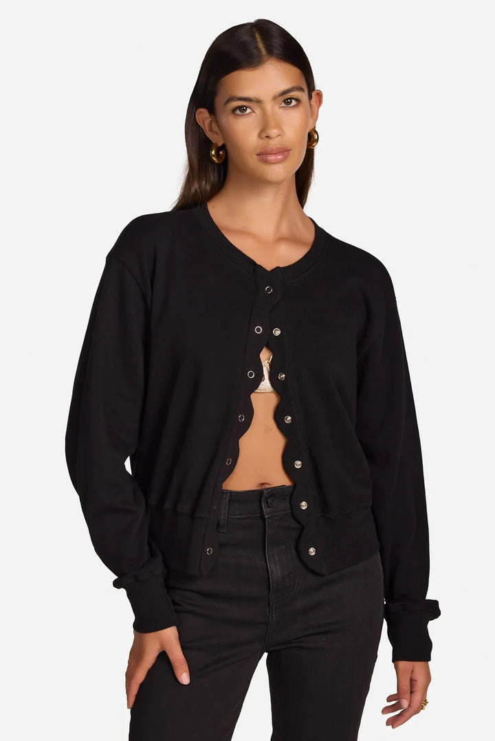 Dupree Scallop Sweatshirt Cardigan