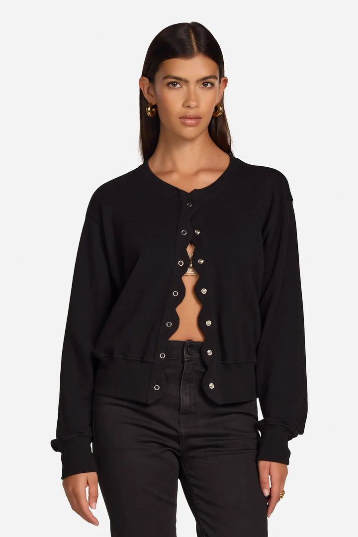 Dupree Scallop Sweatshirt Cardigan
