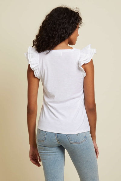 Cameo Square Neck Ruffle Top