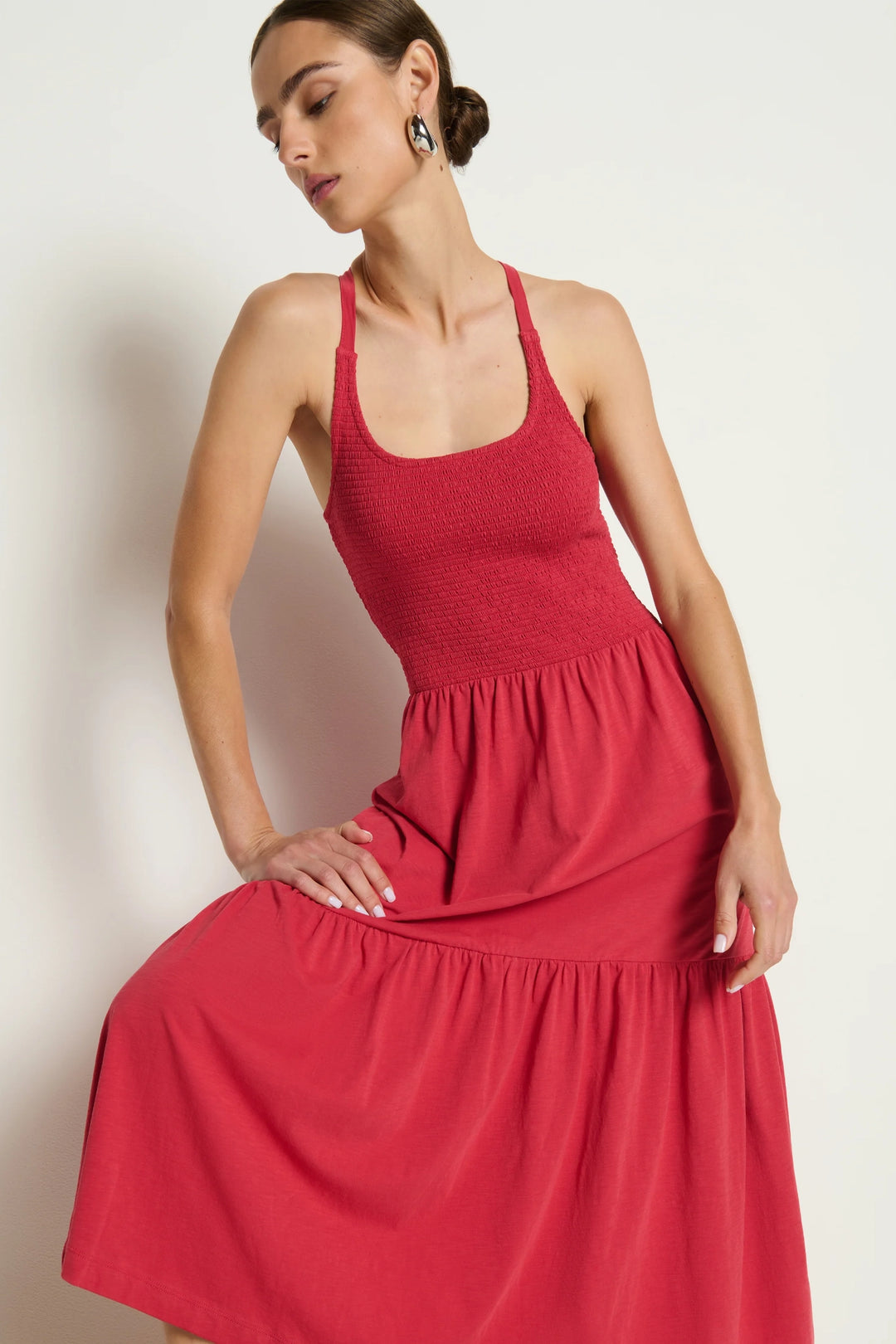Penelope Smocked Cross Back Dress