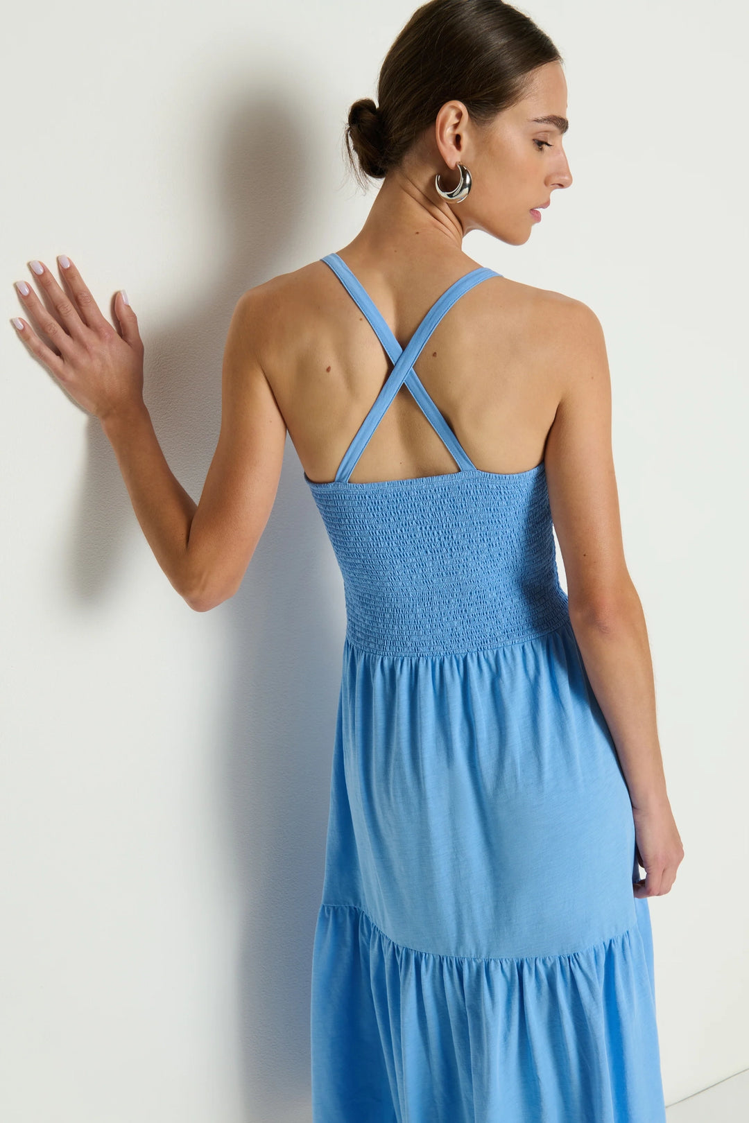 Penelope Smocked Cross Back Dress