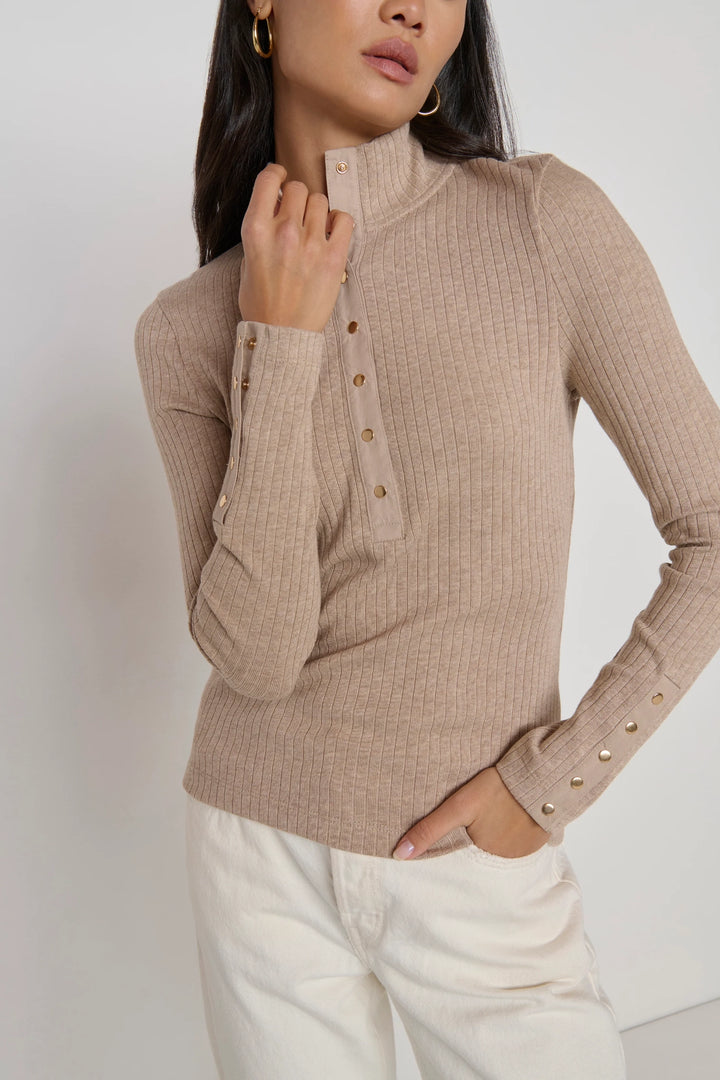 Sheila Gold Button Henley