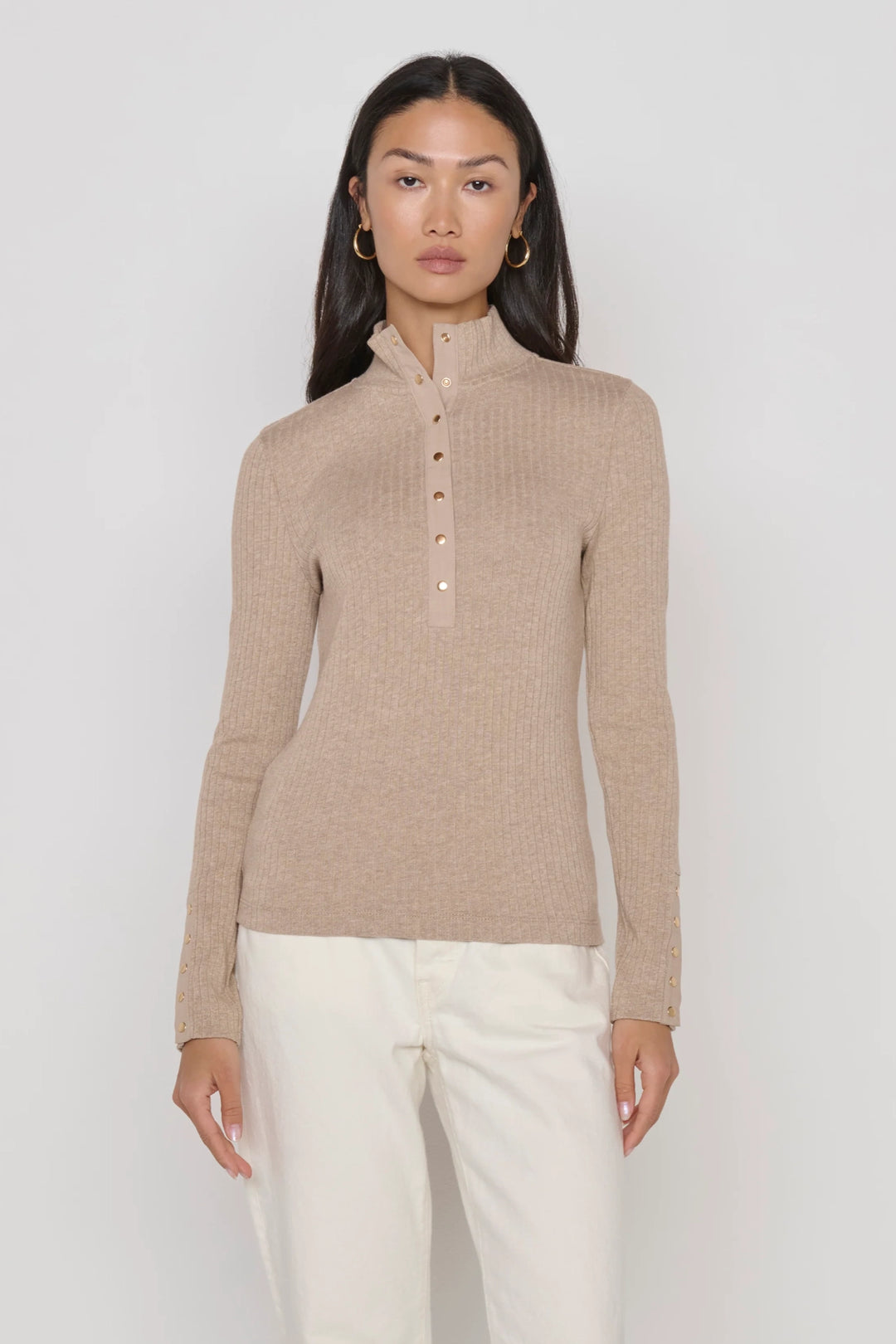 Sheila Gold Button Henley