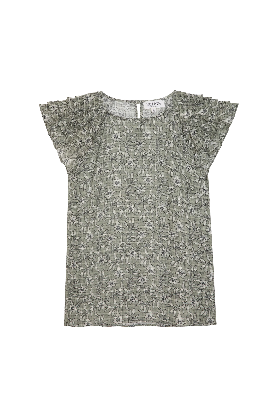 Sarina Print Ruffle Top