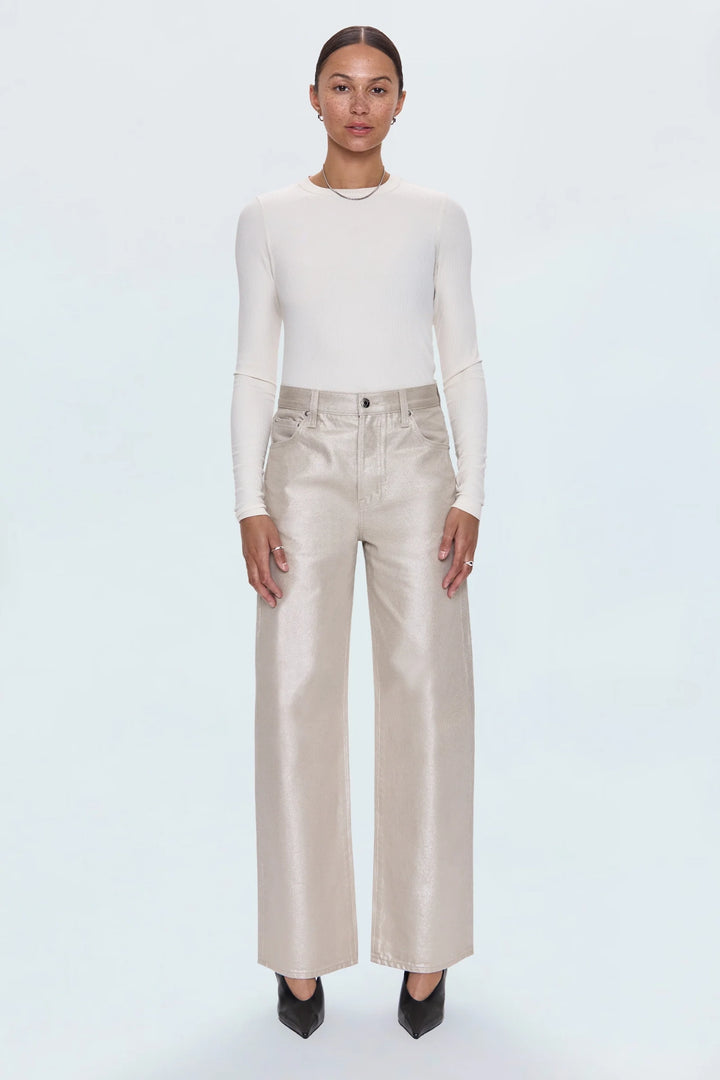 Tate High Rise  Bowed Wide Leg