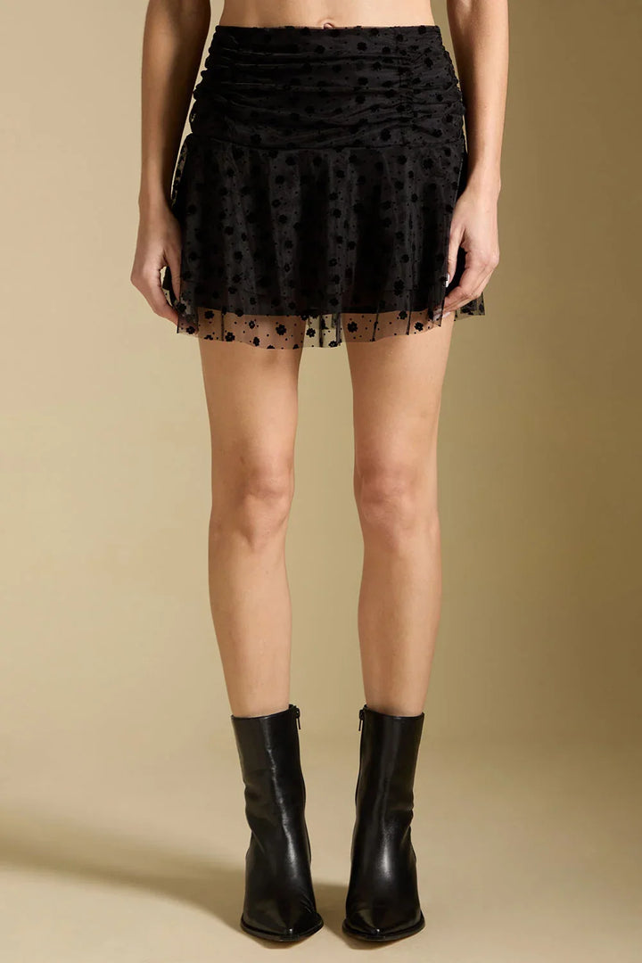 Mini Polka Dot Mesh Skirt