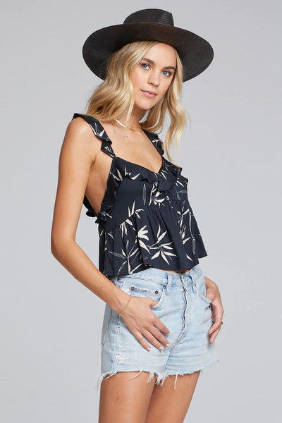 Dorie Ruffle Print Tank