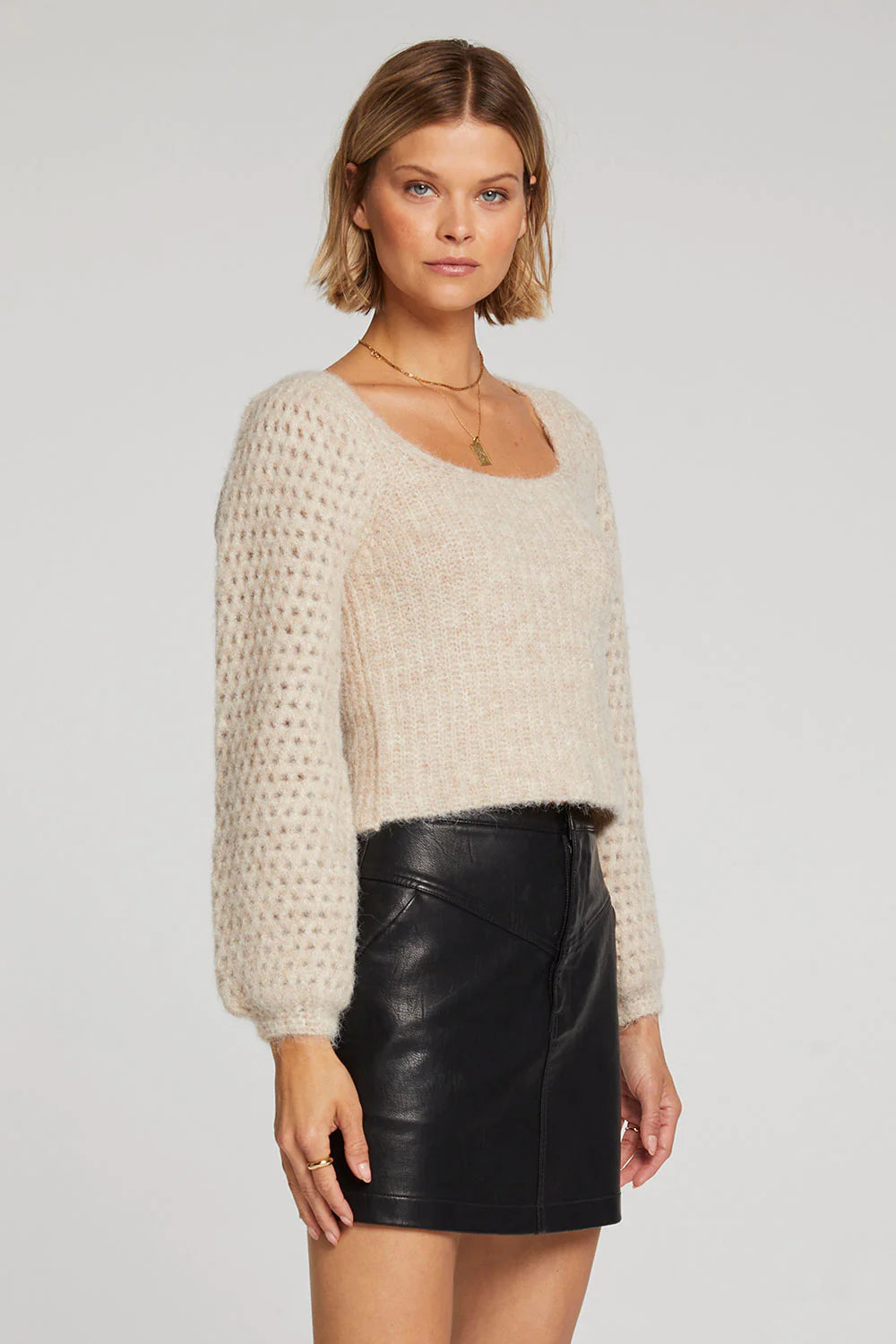 Elsie Crochet Sleeve Sweater