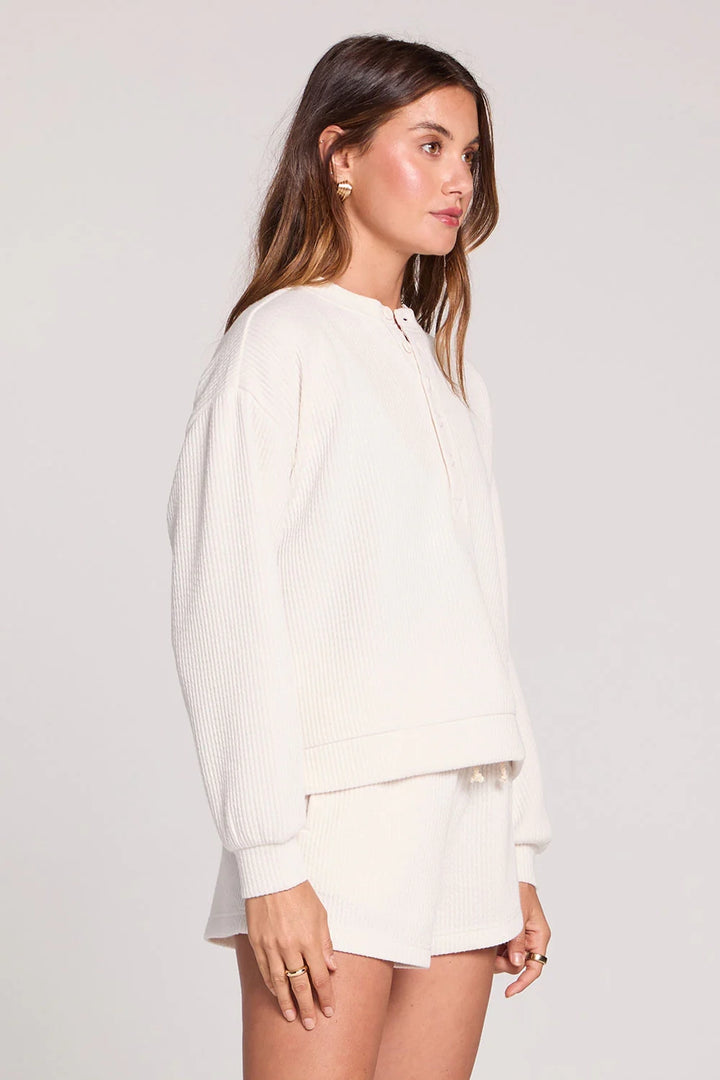 Long Sleeve Waffle Pullover