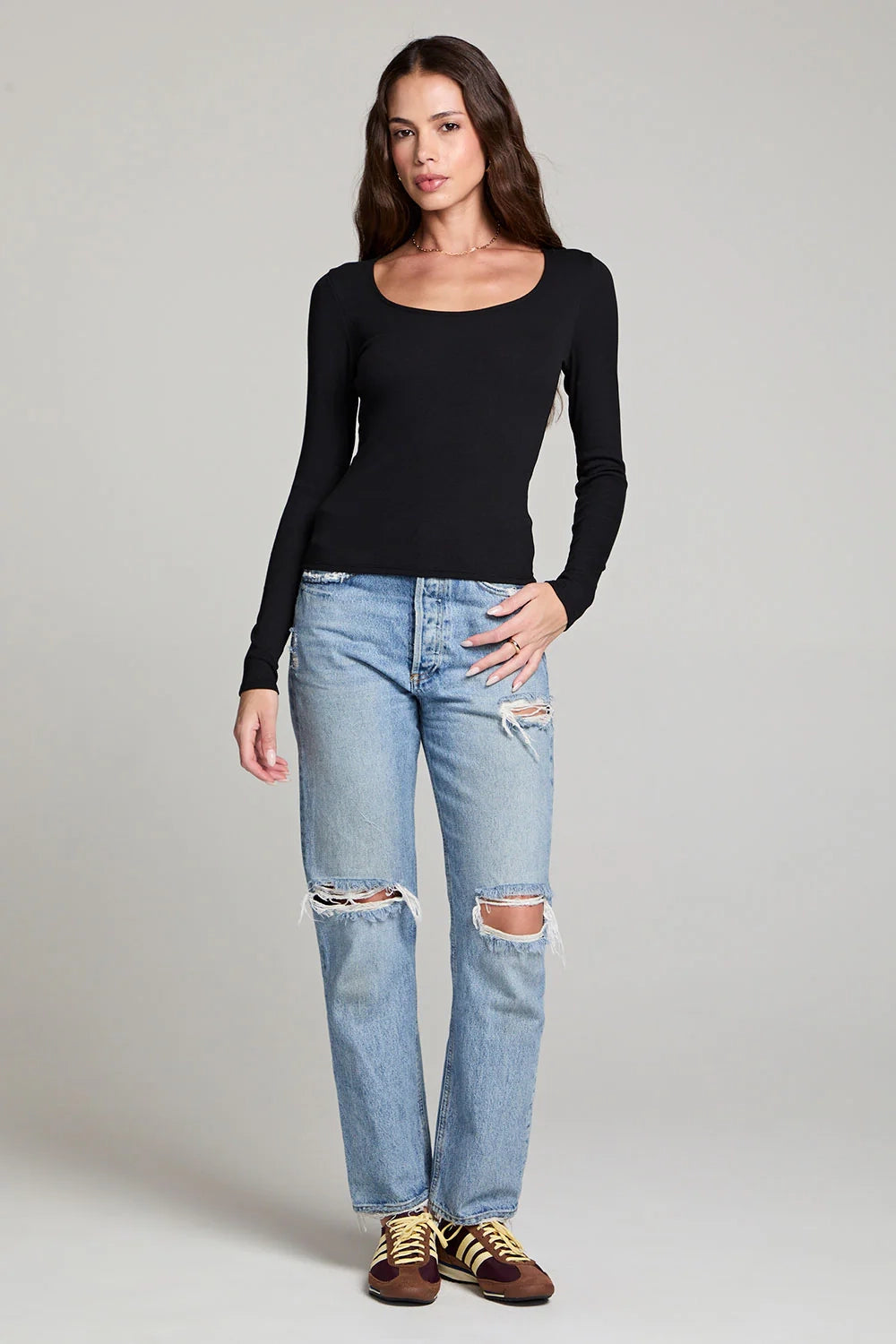 Scoop Long Sleeve Top