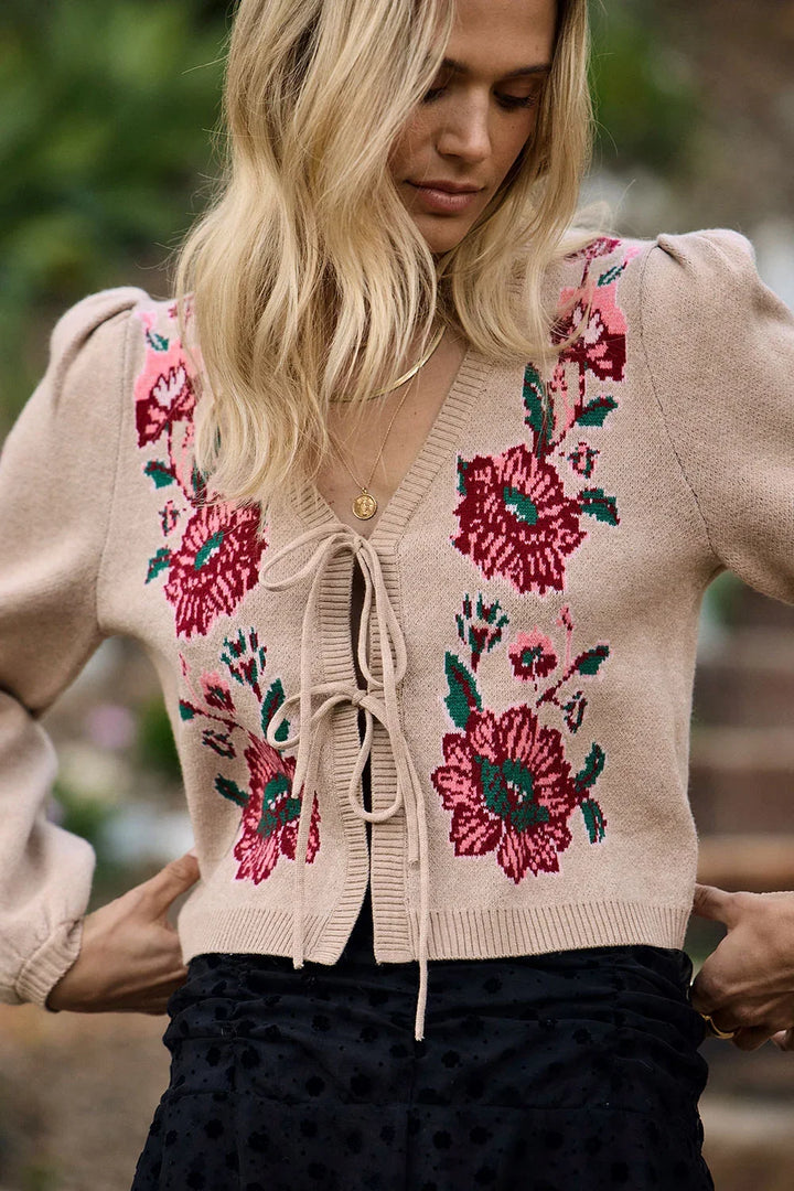 Slaide Floral Tie Sweater