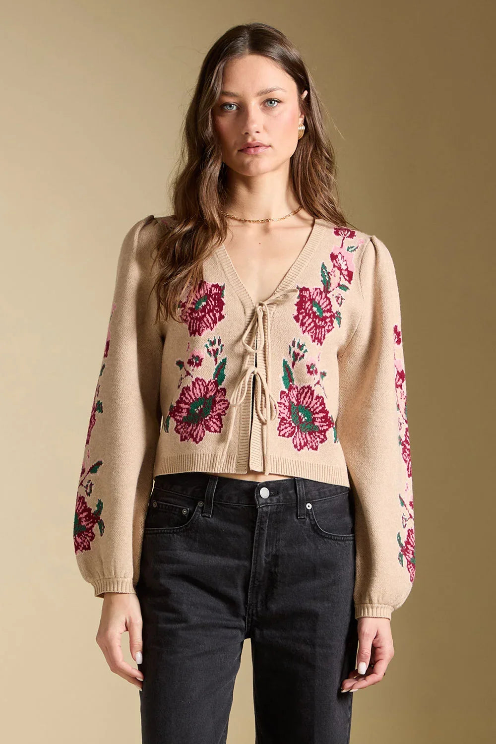 Slaide Floral Tie Sweater