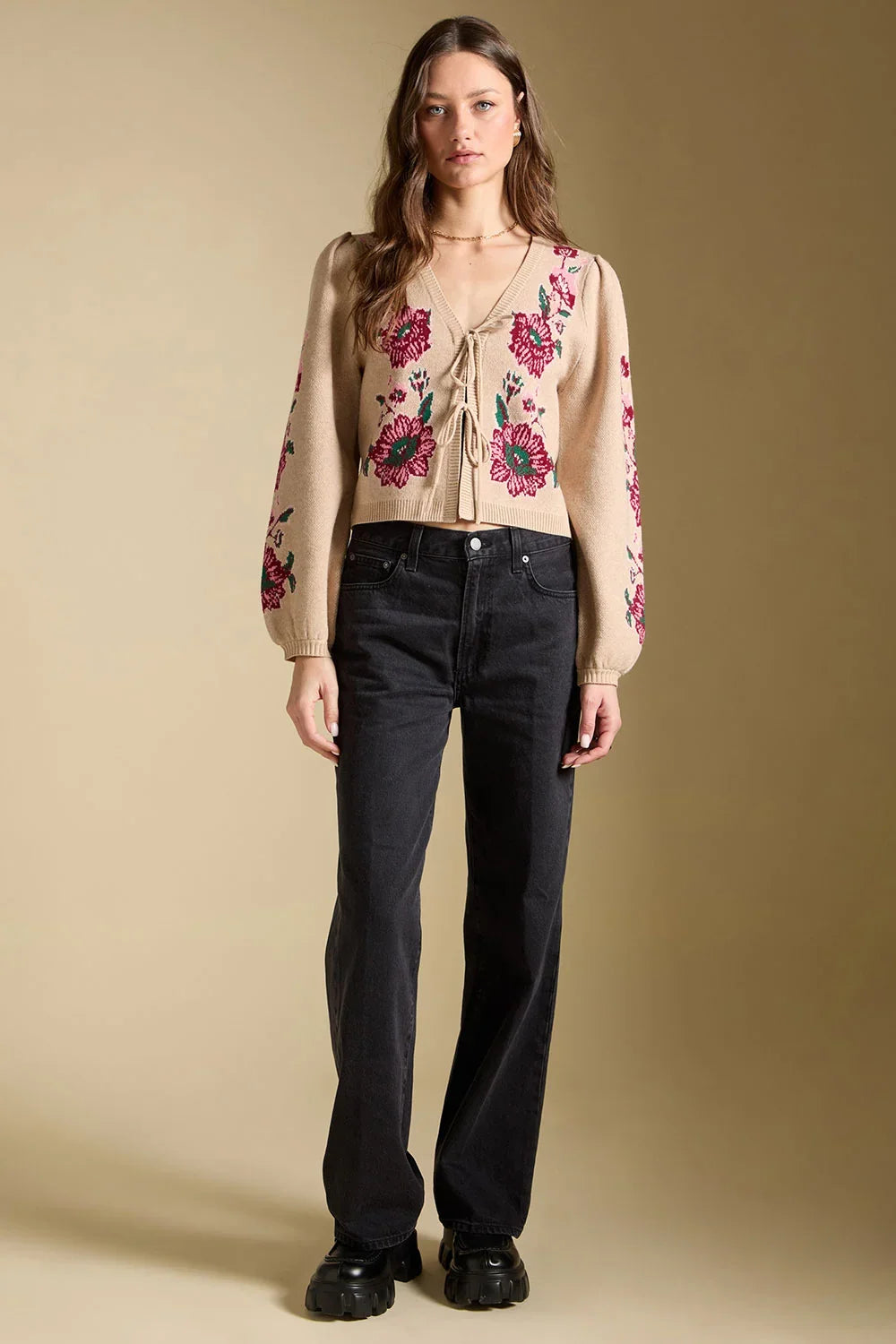 Slaide Floral Tie Sweater