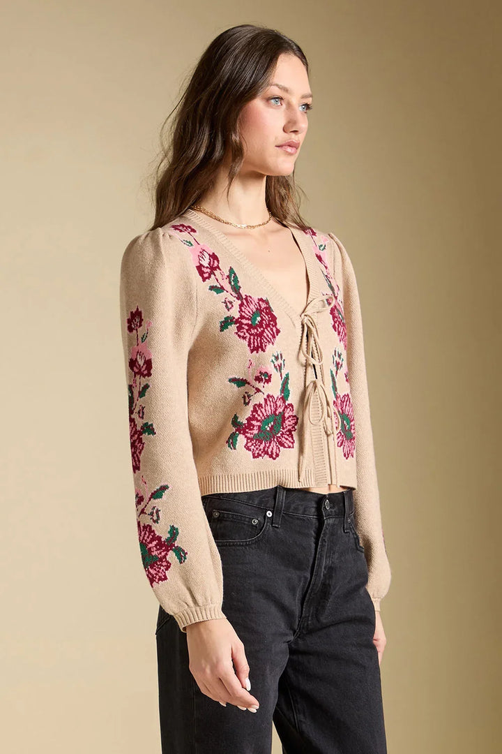 Slaide Floral Tie Sweater
