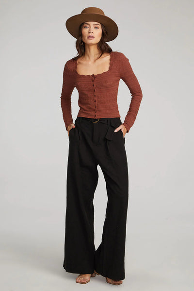 Pointelle Square Neck Sweater