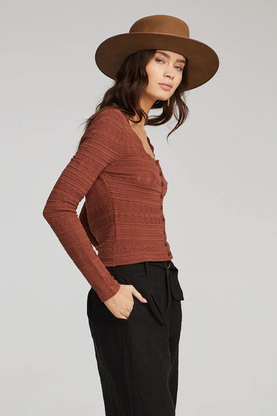 Pointelle Square Neck Sweater