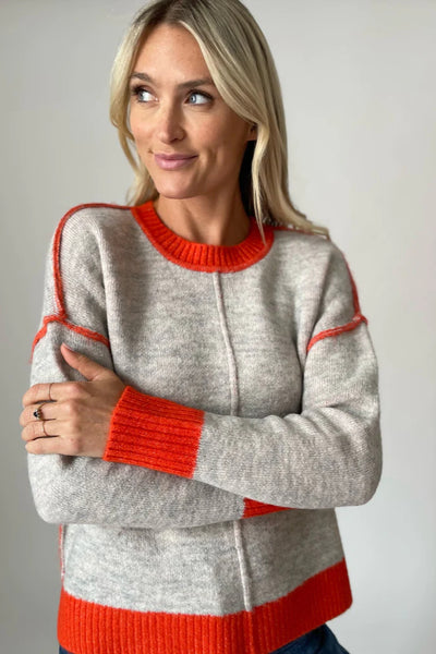 Colorblock Crew Neck Sweater