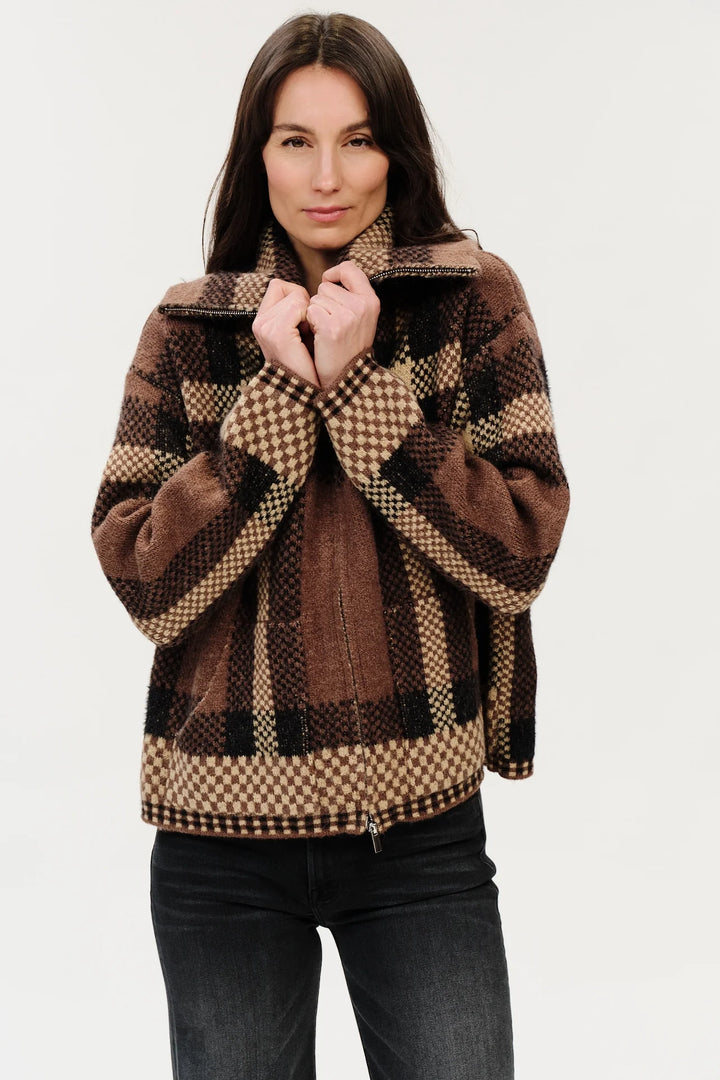 Cypress Plaid Zip Sweater