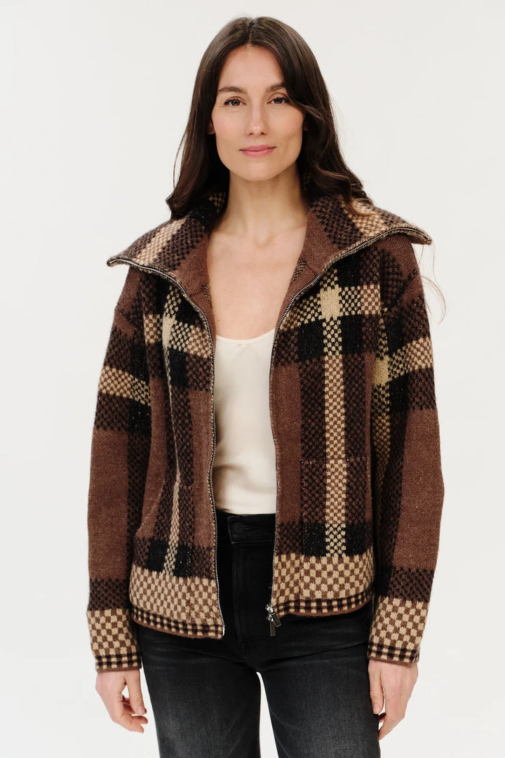 Cypress Plaid Zip Sweater