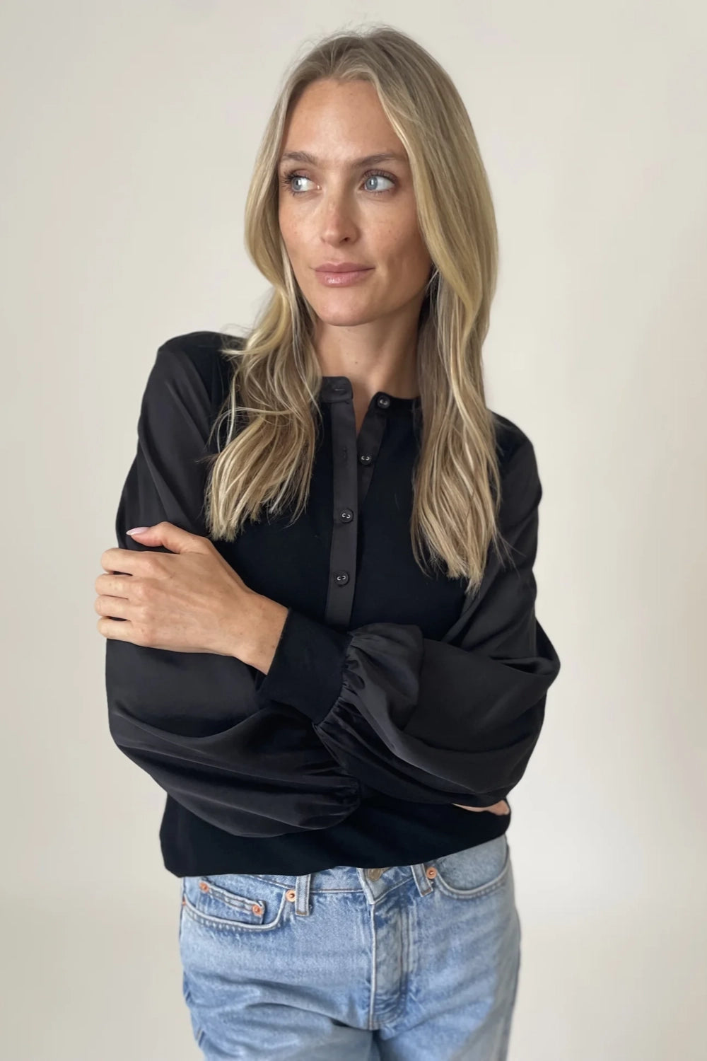 Janie Satin Sleeve Top