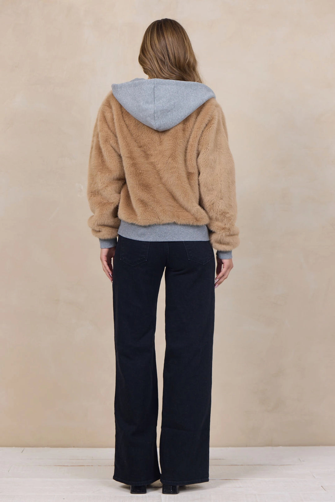 Faux Fur/ Fleece Zip Jacket