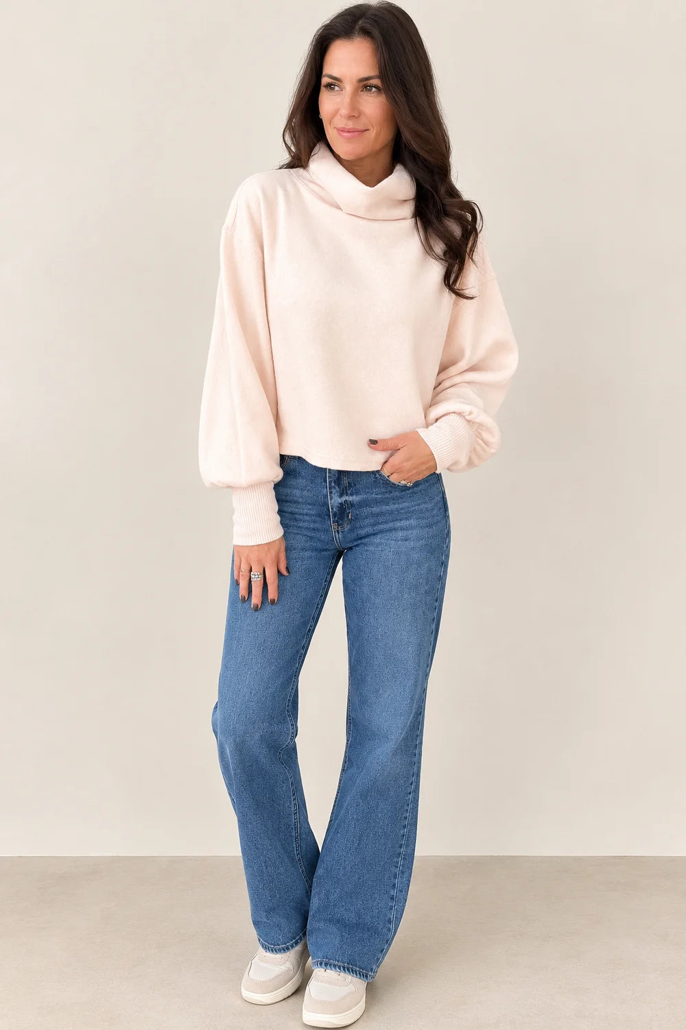 Hacci Cowl Neck Sweatshirt