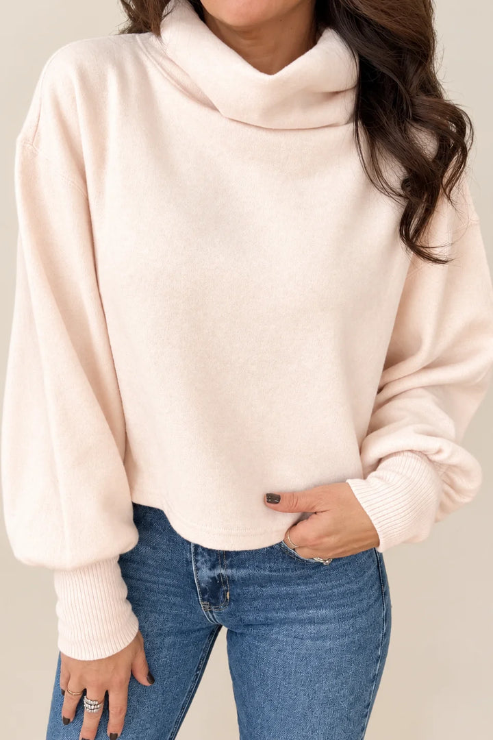 Hacci Cowl Neck Sweatshirt