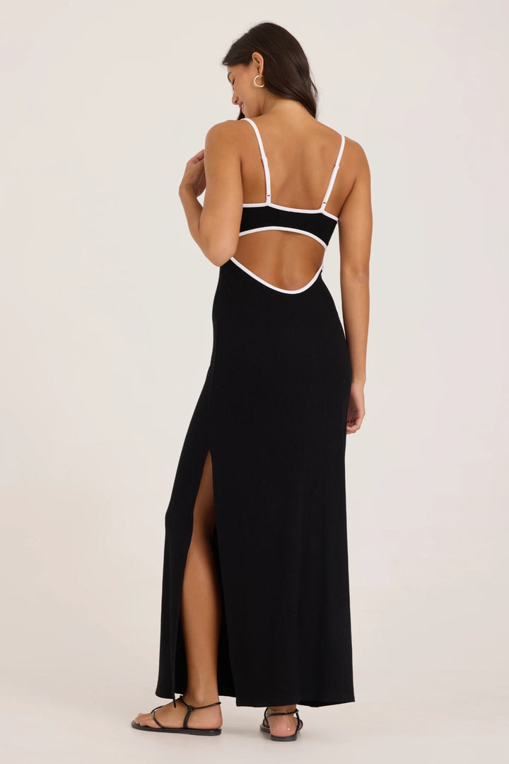 Contrast Rib Cut Out Dress