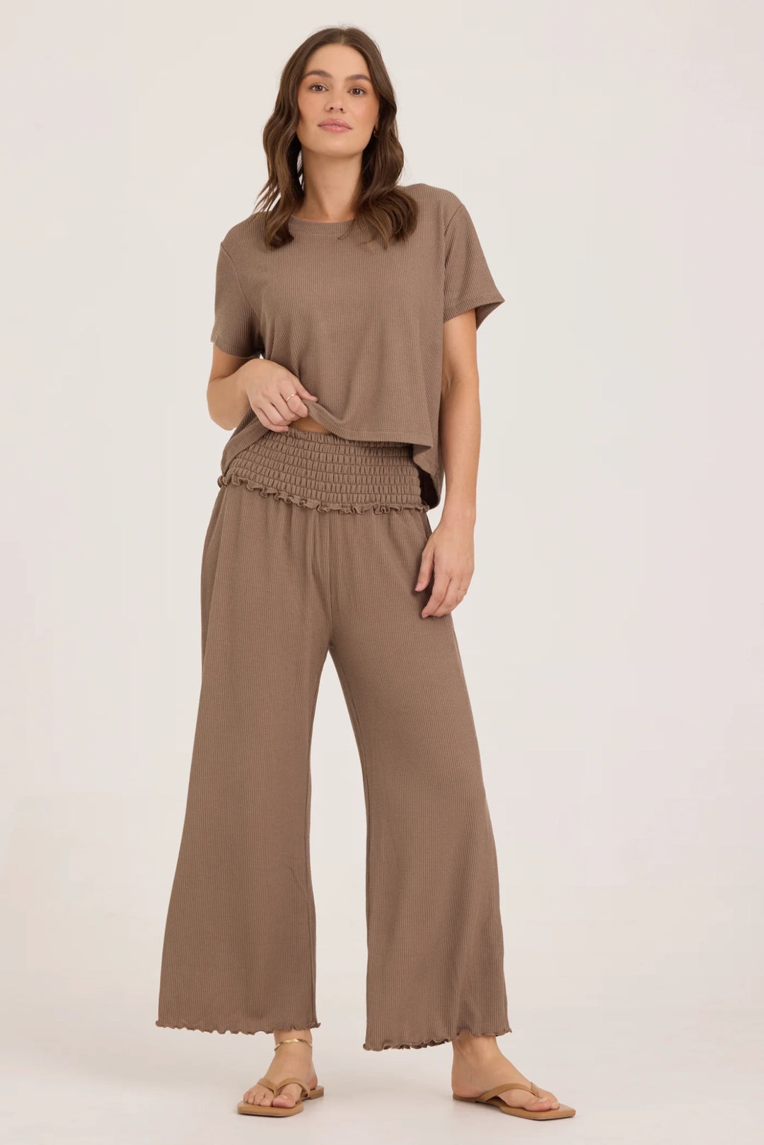 Wide Leg Rib Pant