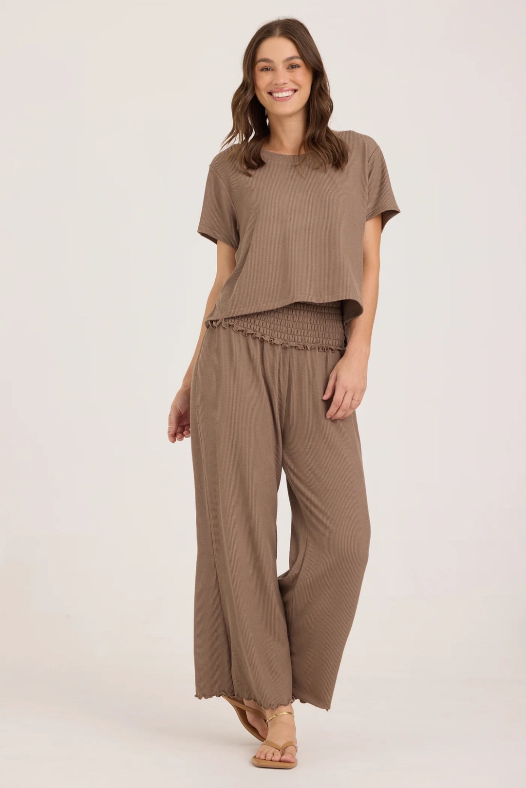 Wide Leg Rib Pant