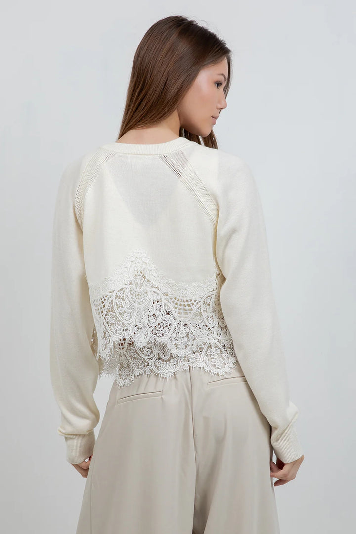 Lace Hem Cardi