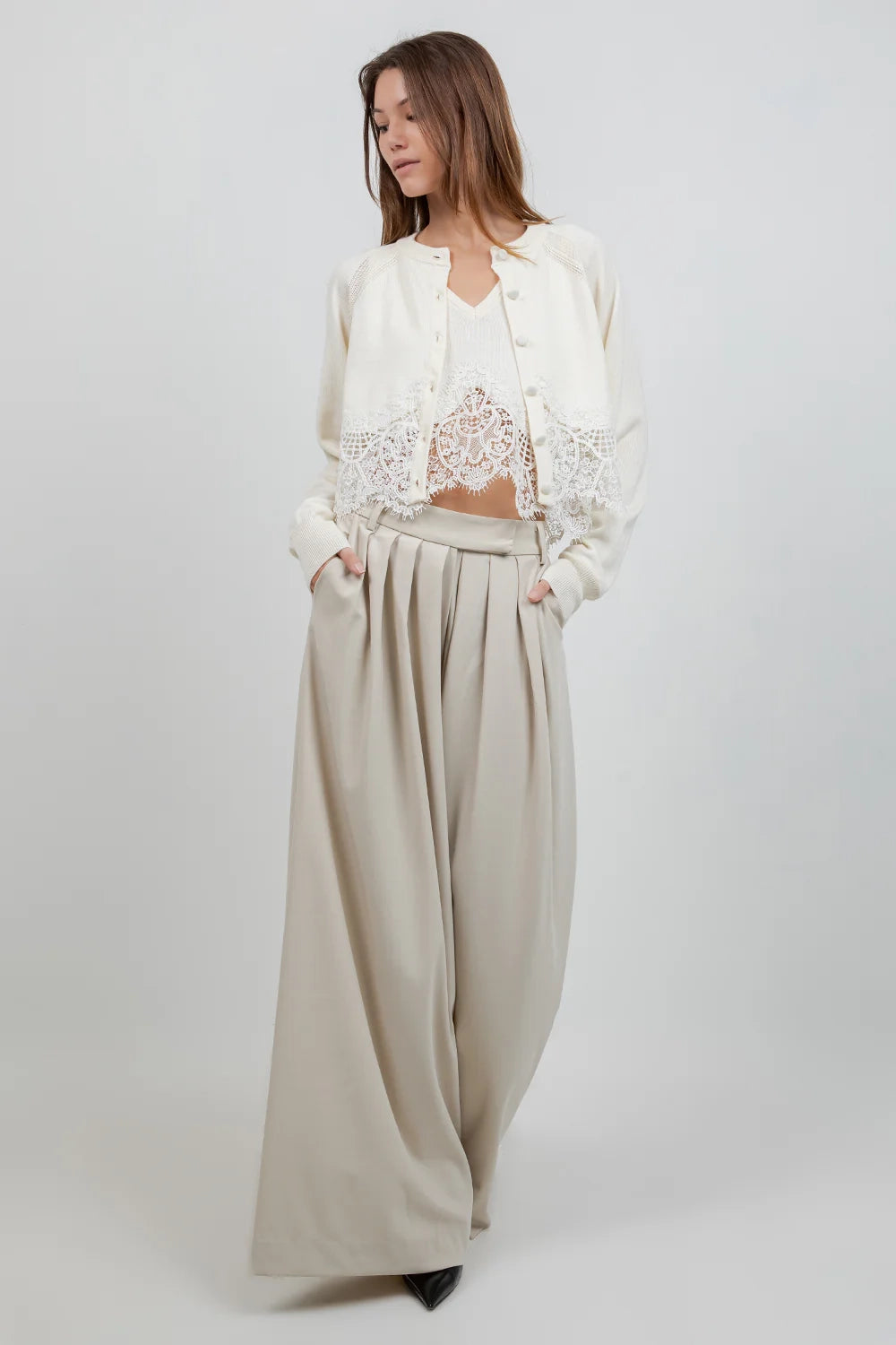 Lace Hem Cardi