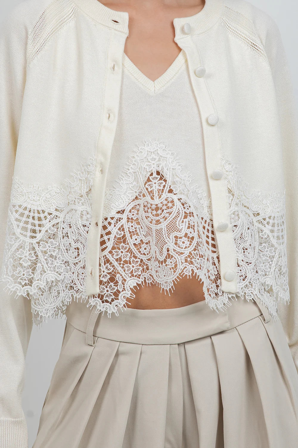 Lace Hem Cardi