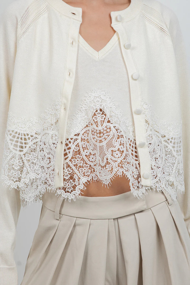 Lace Hem Cardi