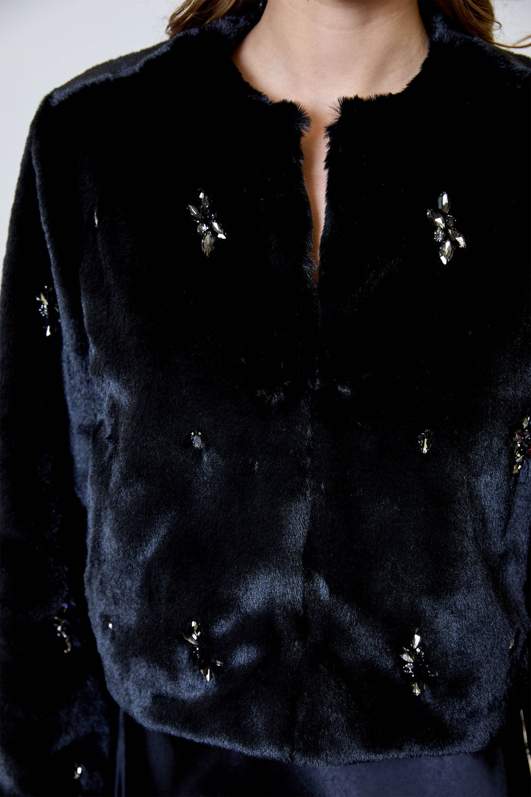 Romy Faux Fur Crytsal Jacket
