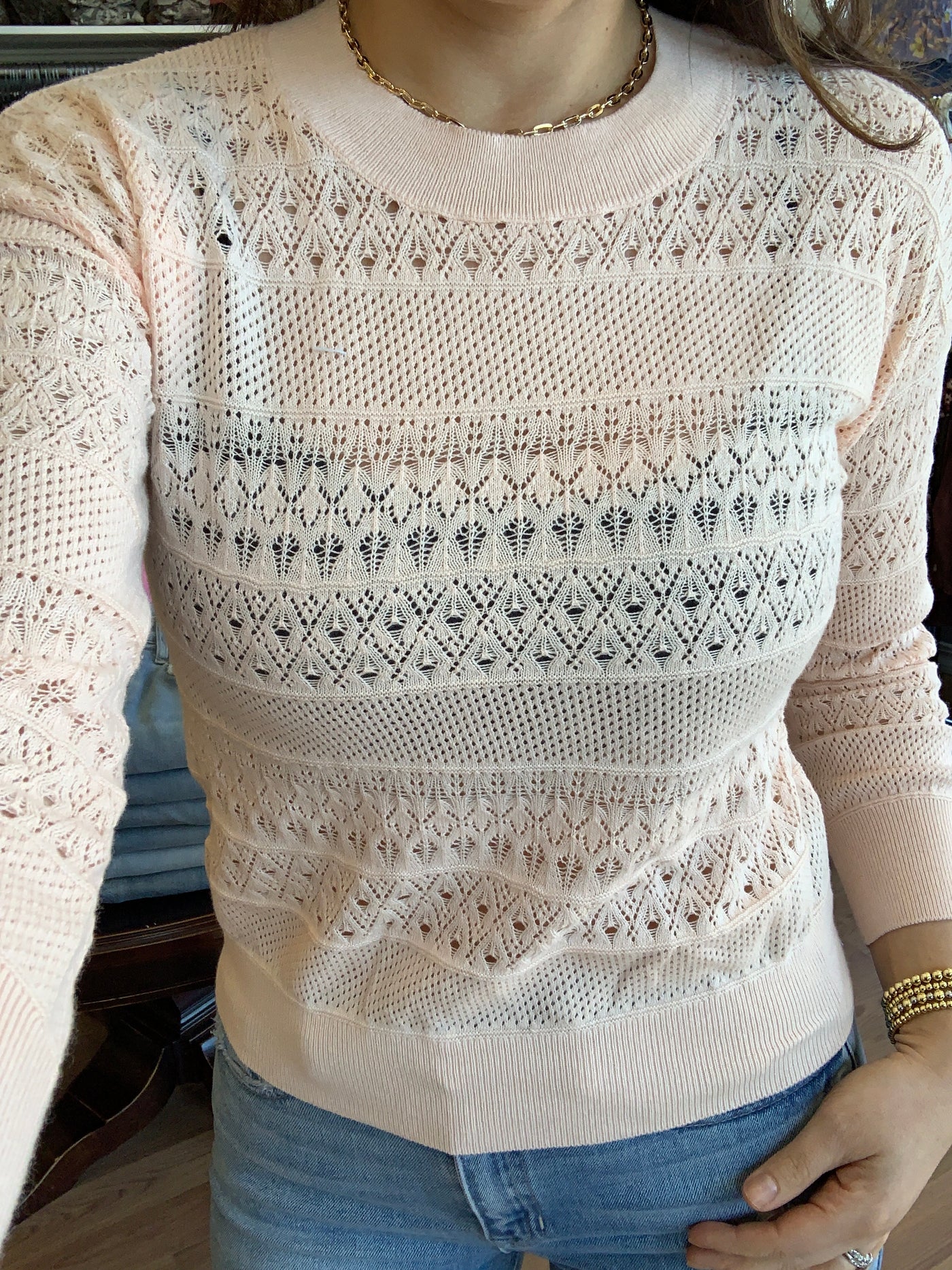 Pointelle Knit Sweater