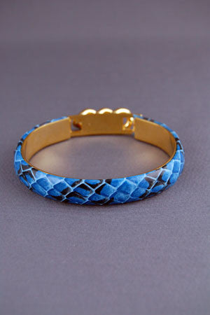 Medium Snake Bangle  - Blue Fleck