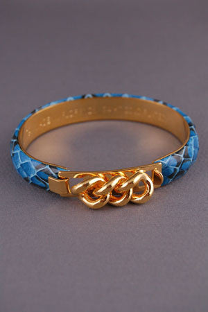 Medium Snake Bangle  - Blue Fleck