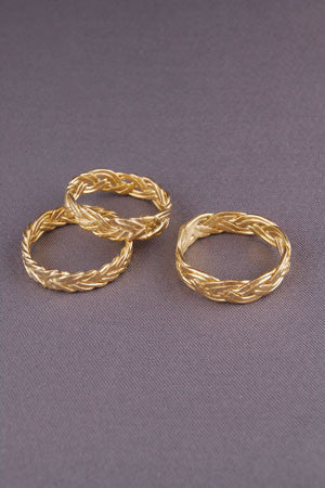 Set of 3 Gold Braid Rings