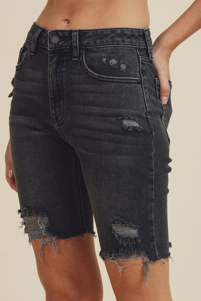 Distressed Biker Short