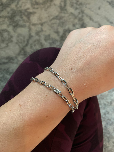 Thin Links Chain Bracelet Silver