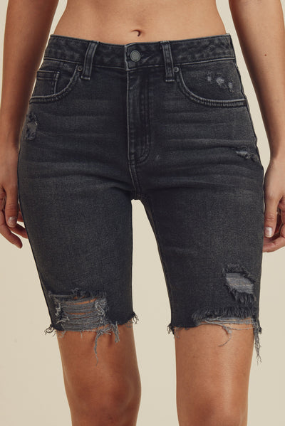 Distressed Biker Short