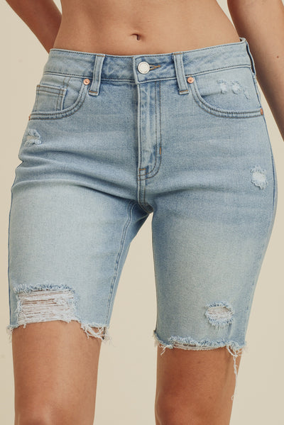 Distressed Biker Short