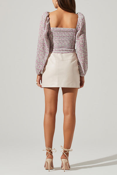 Plisse Print Blouse